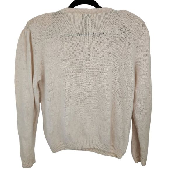 Exclusive Imports VINTAGE Beaded Silk Angora Shoulder Pad Sweater Size Medium - Picture 6 of 7